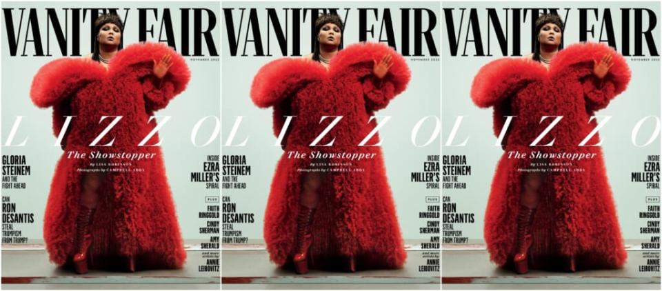 Lizzo appears on the November 2022 cover of Vanity Fair. (Campbell Addy for Vanity Fair)