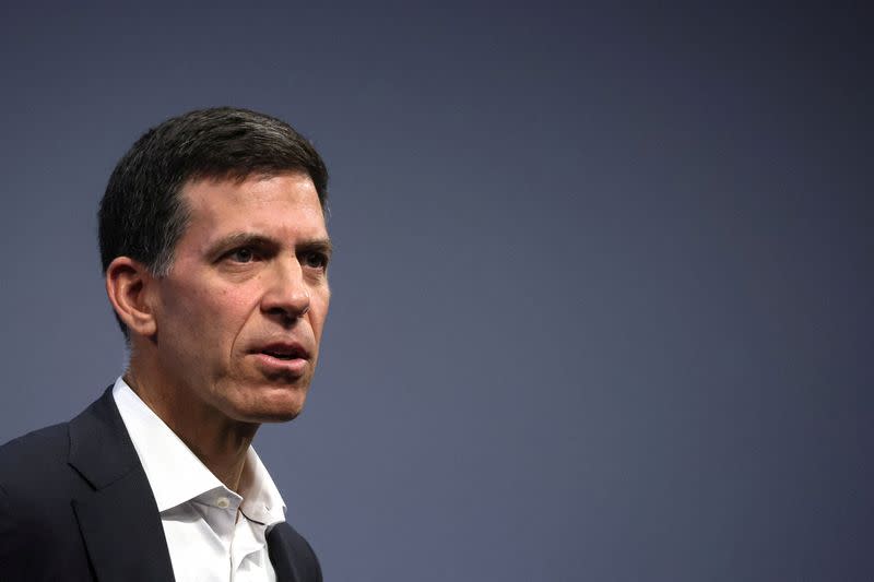 FILE PHOTO: John Waldron, president and Chief Operating Officer of Goldman Sachs, speaks during the Goldman Sachs Investor Day at Goldman Sachs Headquarters in New York