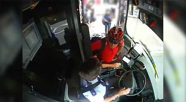 The cyclist hopped on the bus. Source: Queensland Police