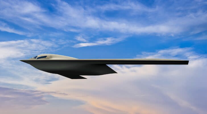 Artist rendering of the B-21 bomber made by Northrup Grumman (NOC)