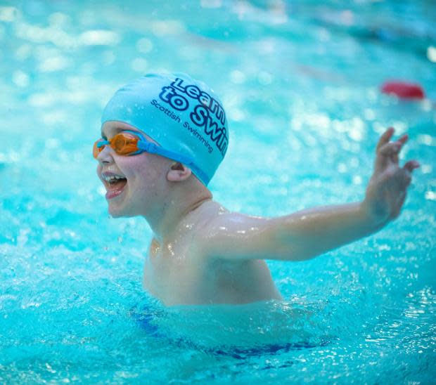 Glasgow Times: Duncan Scott learning to swim 