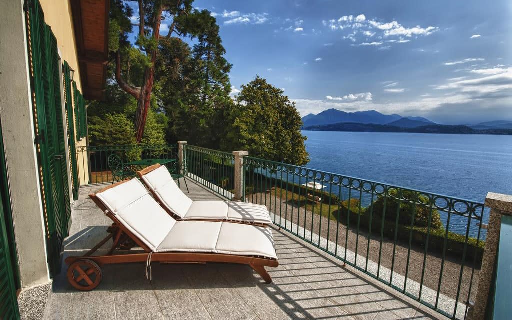 Relais Casali della Cisterna, on Lake Maggiore, is set in beautiful grounds that run down to the lakefront.