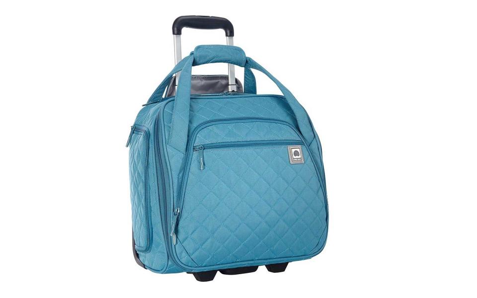 Delsey Quilted Rolling Underseat Tote