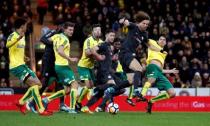 Soccer Football - FA Cup Third Round - Norwich City vs Chelsea - Carrow Road, Norwich, Britain - January 6, 2018 Chelsea's David Luiz in action with Norwich City's Timm Klose REUTERS/Darren Staples