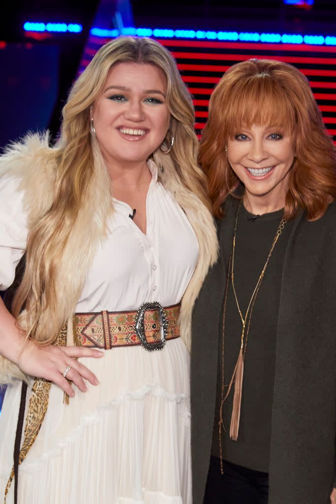 Reba McEntire and Kelly Clarkson on The Voice