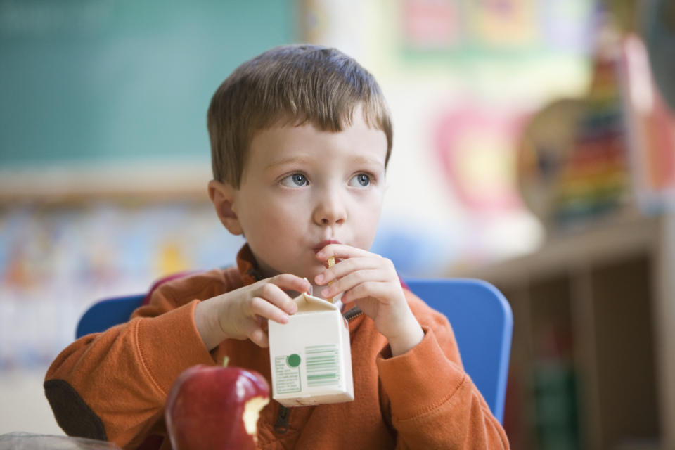 Young children are often given juice boxes at home and at school. (Getty Images)