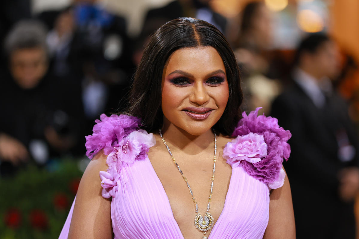 Mindy Kaling rocks a leg slit and plunging neckline at the Met Gala