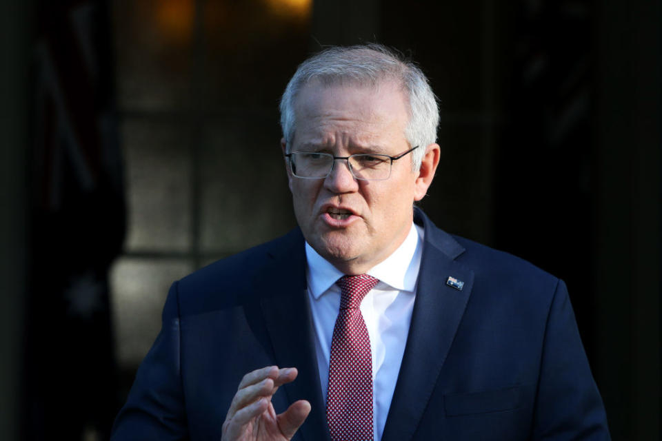 Prime Minister Scott Morrison has brought back a version of the JobKeeper subsidy. (Photo by Lisa Maree Williams/Getty Images)