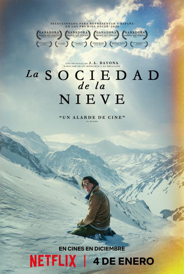 Póster oficial de La Sociedad de la Nieve (Crédito: Netflix)