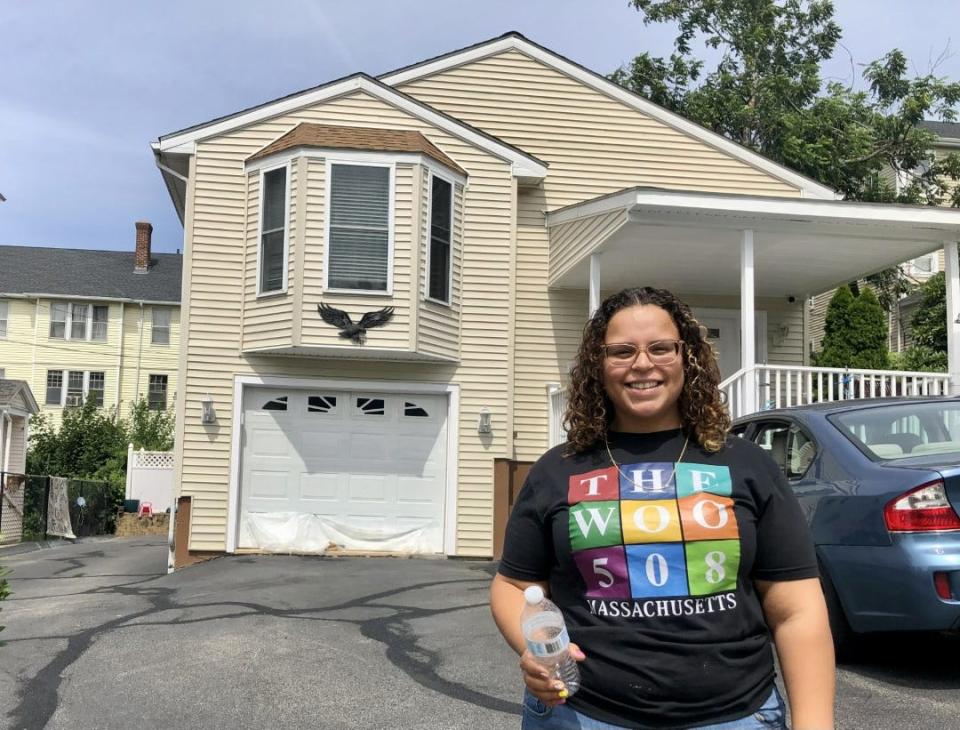 Standing in front of her mother's home in Worcester, Kamil Rodriguez said she watched the neighborhood kids drink water like crazy during the recent high temperatures.