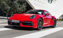 <p>At the top of the food chain this year–by two-tenths of a second–rests the 2021 <a href="https://www.caranddriver.com/porsche/911-turbo-turbo-s" rel="nofollow noopener" target="_blank" data-ylk="slk:Porsche 911 Turbo S;elm:context_link;itc:0;sec:content-canvas" class="link ">Porsche 911 Turbo S</a> coupe. Not only was it the quickest car this year, but it was the second-quickest car we've ever tested. What's ahead of it, you ask? The almost million-dollar <a href="https://www.caranddriver.com/features/a15104983/1989-porsche-959-vs-2015-porsche-918-spyder-feature/" rel="nofollow noopener" target="_blank" data-ylk="slk:Porsche 918 Spyder;elm:context_link;itc:0;sec:content-canvas" class="link ">Porsche 918 Spyder</a>. The new Turbo S is powered by a 640-hp 3.7-liter twin-turbo flat-six paired to an eight-speed dual-clutch automatic throwing mountains of torque at all four wheels. The output is increased by 60 horsepower over last year's model, and the variable geometry turbos produce 22.5 psi of boost. Porsche claimed it would get to 60 mph in 2.6 seconds, but we did it in 2.2, making it one of the most enjoyable ways to burn the stickers off a fresh set of Pirelli P Zero PZ4 tires. It finished the quarter-mile in 10.1 seconds at 137 mph and goes from 50 to 70 mph in only 2.4 seconds. Speed like this isn't cheap, as a base 911 Turbo S will set you back $204,850. Worth it. <br></p>