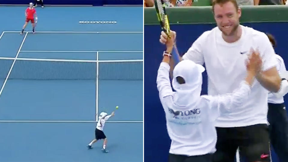 The ballboy showed some epic skills. Image: SBS