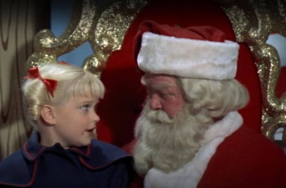 Cindy Brady asks Santa Claus to repair her mother's voice in "The Brady Bunch"