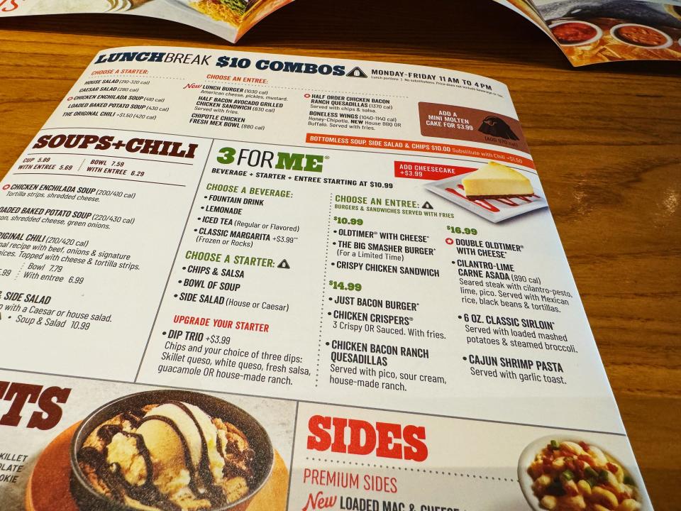 chilis menu