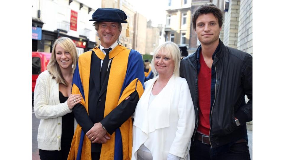 Broadcaster Richard Madeley, with his daughter Chloe, wife Judy Finnigan and son Jack, after the broadcaster received an honorary degree from the Anglia Ruskin University in Cambridge, Cambridgeshire