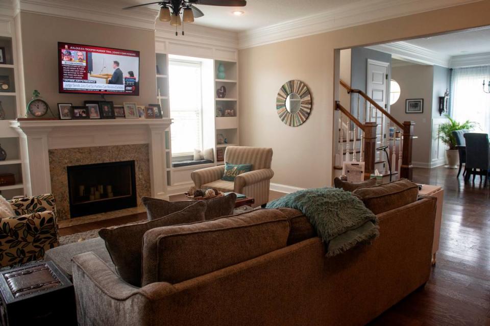 The living room in Teresa Teague’s home in Biloxi on Thursday, March 14, 2024. Teague won the house, which was build by Elliott Homes, in the 2015 Mississippi Gulf Coast St. Jude Dream Home Giveaway.