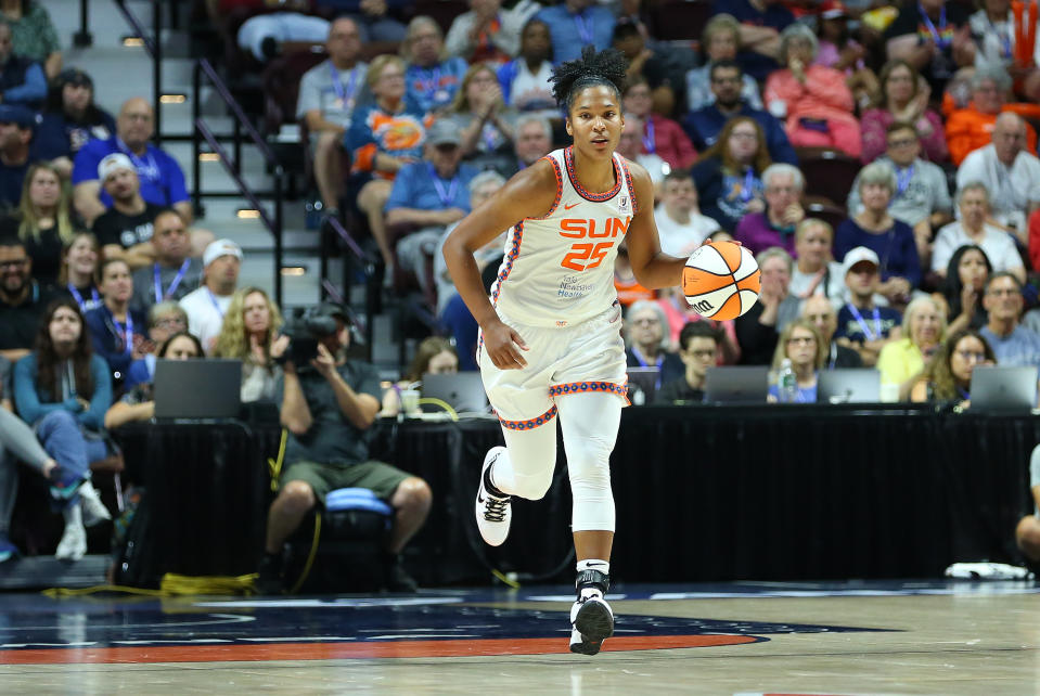 Alyssa Thomas is the first player in WNBA history to score three straight doubles in one season.