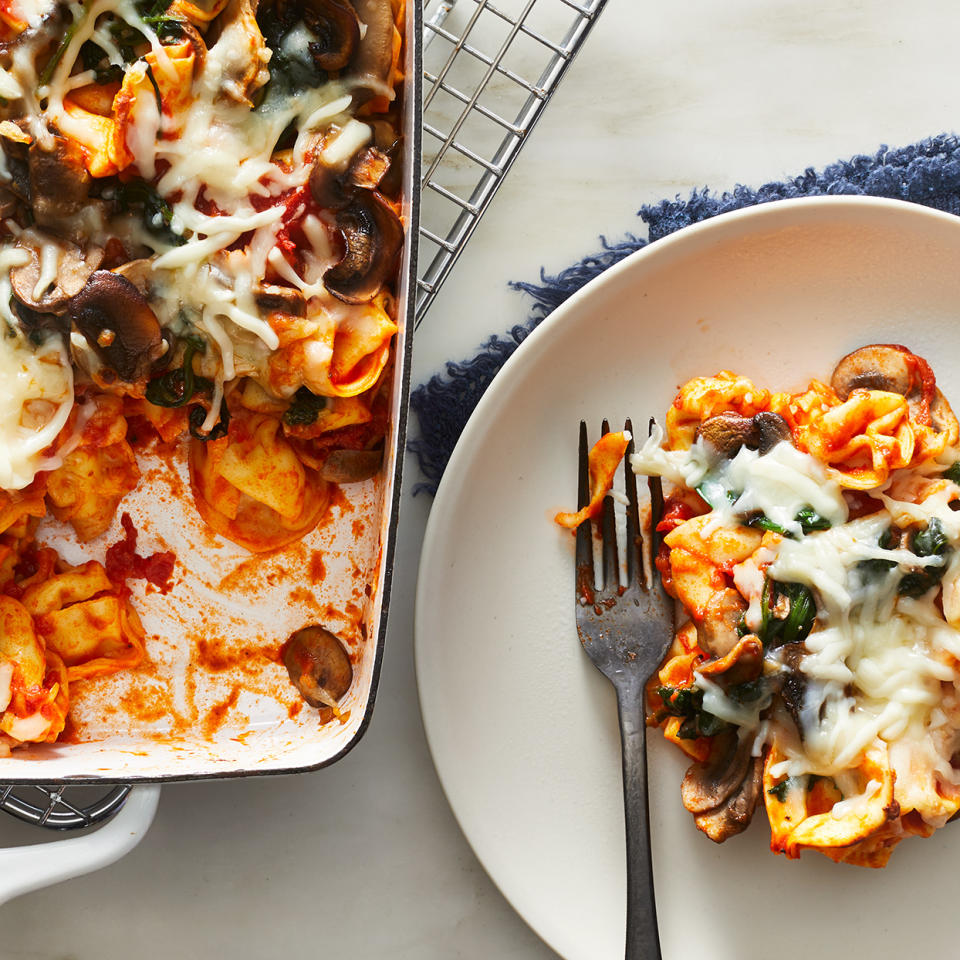 Spinach & Mushroom Tortellini Bake