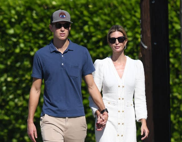 Ivanka Trump and Jared Kushner with their kids walk from the synagogue to their new house being built on Indian Creek Island in Surfside, Florida. 10 Dec 2022 Pictured: Ivanka Trump; Jared Kushner; Arabella Kushner; Theodore Kushner; Joseph Kushner. Photo credit: MEGA TheMegaAgency.com +1 888 505 63.