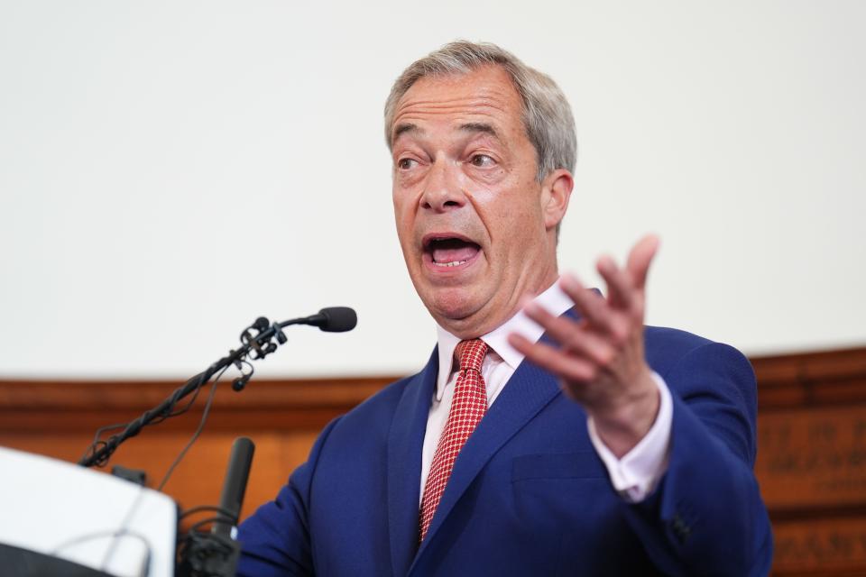 Leader Nigel Farage will set out the party’s policies at an event in Merthyr Tydfil, South Wales (PA Wire)