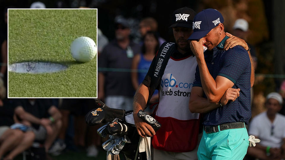 Dougherty was devastated after his cruel near miss. Pic: PGA Tour