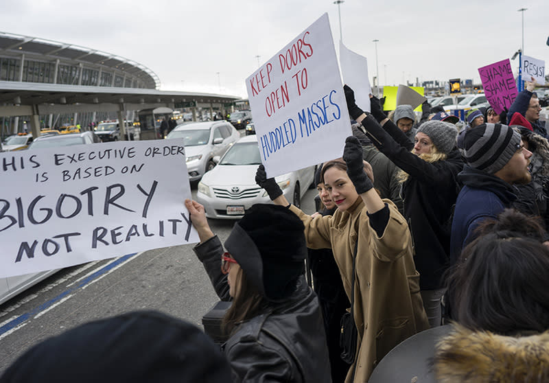 Protests at JFK over travel ban