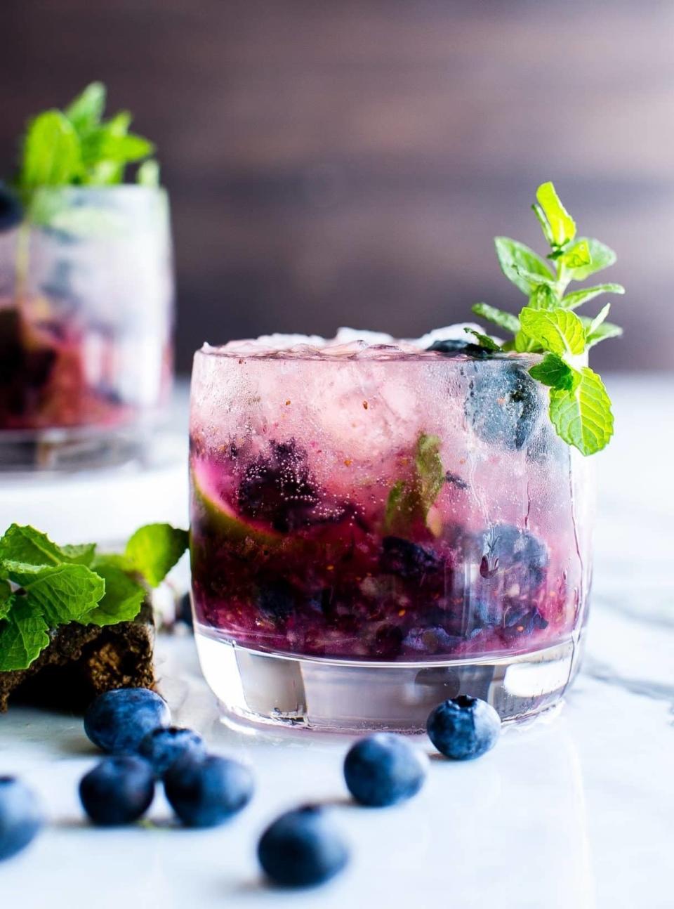 A blueberry mojito.