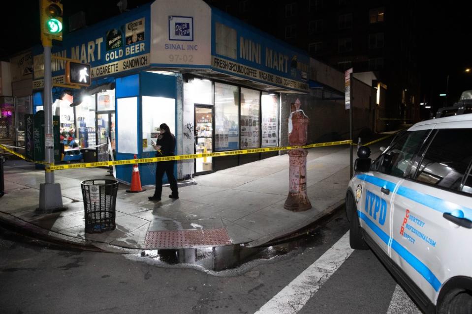 An unidentified man was fatally stabbed in the chest around 12:30 a.m. in front of the Mini Mart on Queens Boulevard near 65th Road in Rego Park, cops said. Robert Mecea