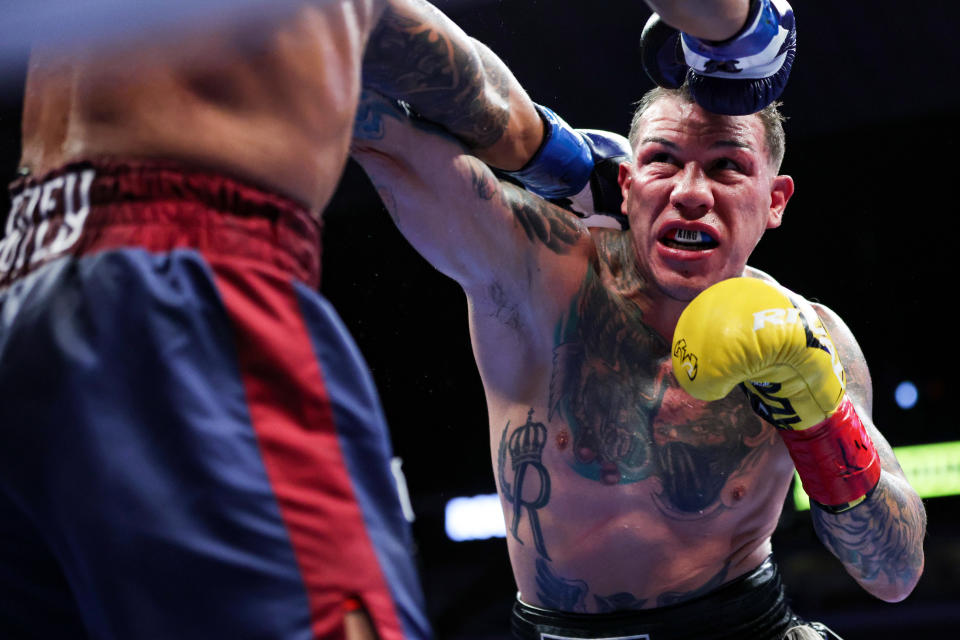 Gabriel Rosado en su pelea contra Shane Mosley Jr. en abril del 2022 en la ciudad de San Antonio, Texas. (Carmen Mandato/Getty Images)