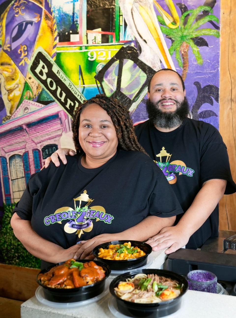 March 6, 2023; Columbus, OH, U.S.; Janvier and Sharif Ward have opened a second Creole 2 Geaux location at 104 N. Front Street in the Arena District of Columbus. Creole 2 Geaux debuted as a food truck in 2015 and at East Market in 2022. Mandatory Credit: Barbara J. Perenic/Columbus Dispatch