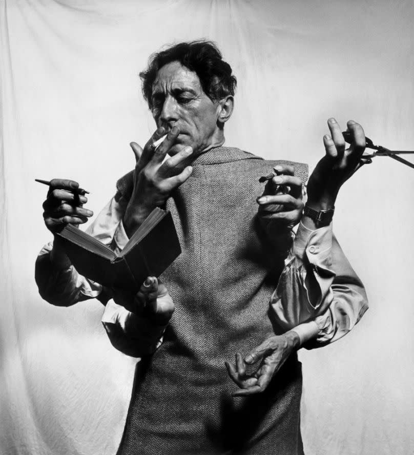 Jean Cocteau, fotografiert von Philippe Halsman, New York, 1949