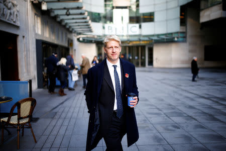 British Member of Parliament, Jo Johnson, leaves the BBC's Broadcasting House, in London, Britain November 10, 2018. REUTERS/Henry Nicholls