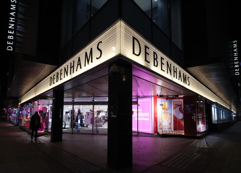 <p>Debenhams on Oxford Street will not reopen from the January 2021 lockdown</p> (PA)