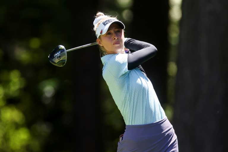 World number one Nelly Korda has withdrawn from an event in England next week after suffering a dog bite recently (EZRA SHAW)