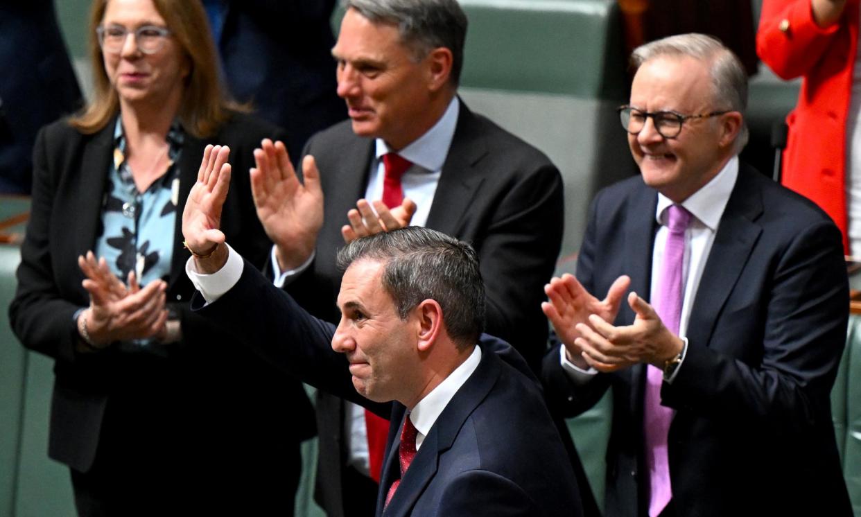 <span>Treasurer Jim Chalmers after his budget speech on Tuesday night.</span><span>Photograph: Lukas Coch/EPA</span>