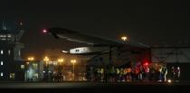 Solar Impulse 2 arrives at Al Batin Airport in Abu Dabi becoming the first sun-powered airplane to circle the globe without a drop of fuel