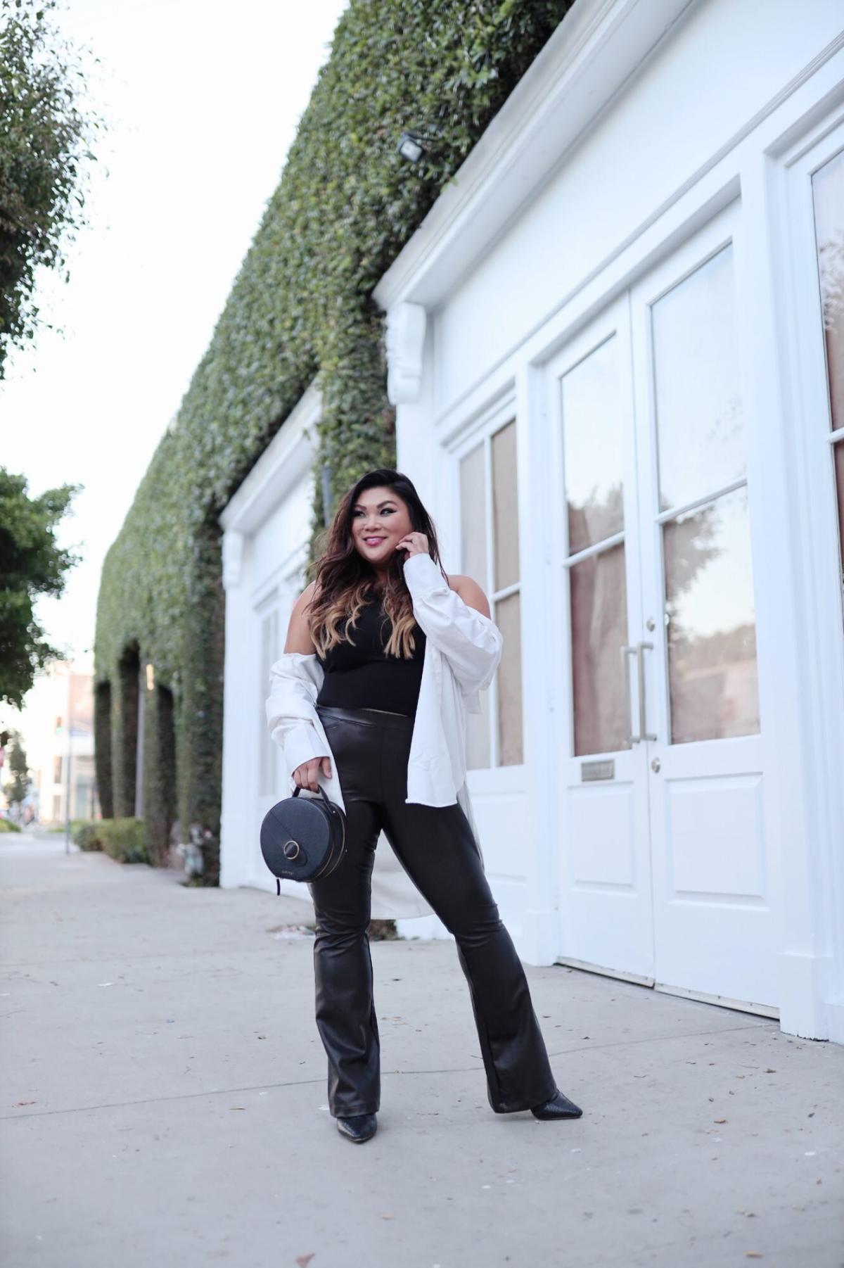 Leather-Like Flare Pants