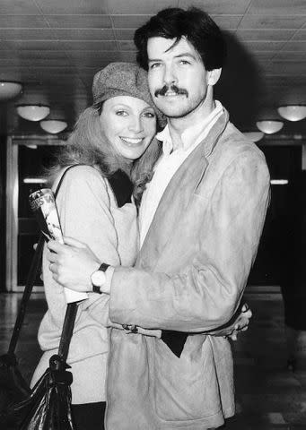 <p>Alamy</p> Pierce Brosnan and wife Cassandra Harris in 1981