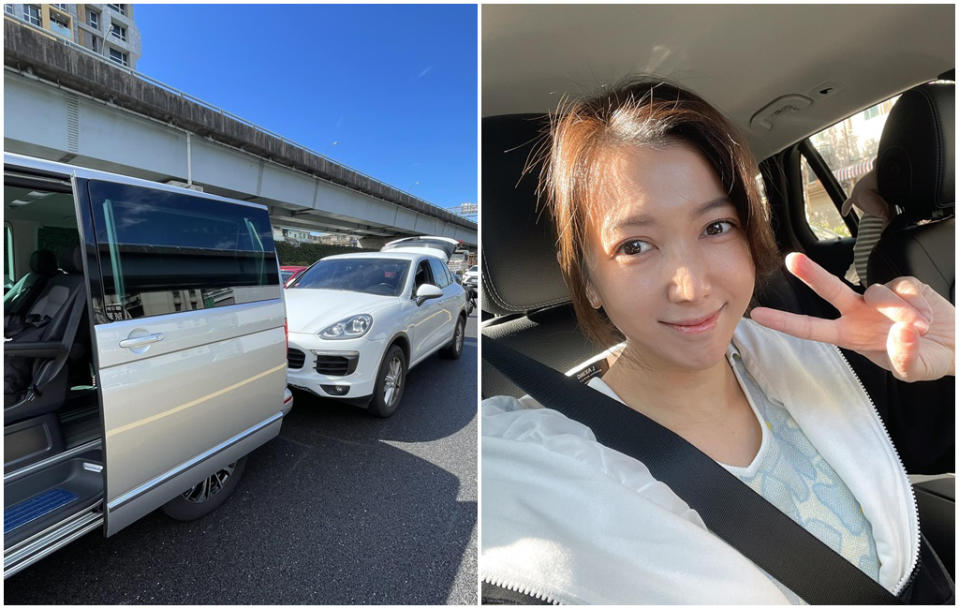 女星廖家儀今上午遇小車禍。（圖／FB@廖家儀）