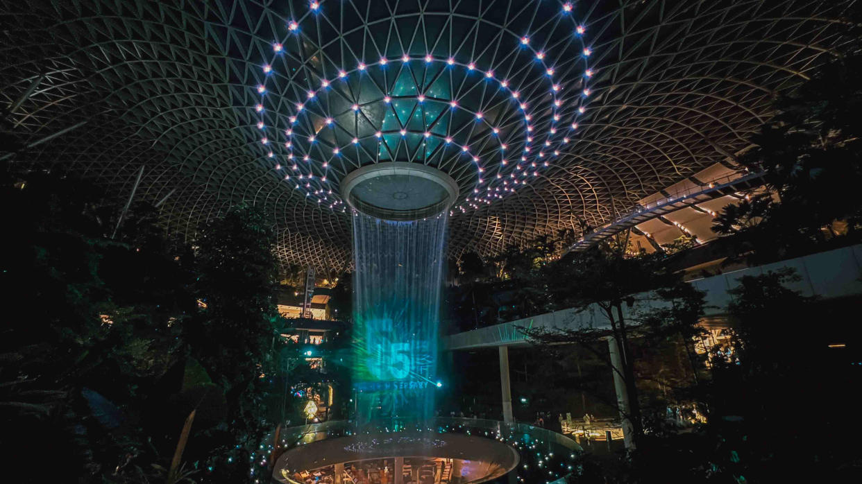 Jewel Changi Airport will be premiering a new light-and-music show at its Jewel Rain Vortex as part of its fifth anniversary celebrations. (PHOTO: Jewel Changi Airport)