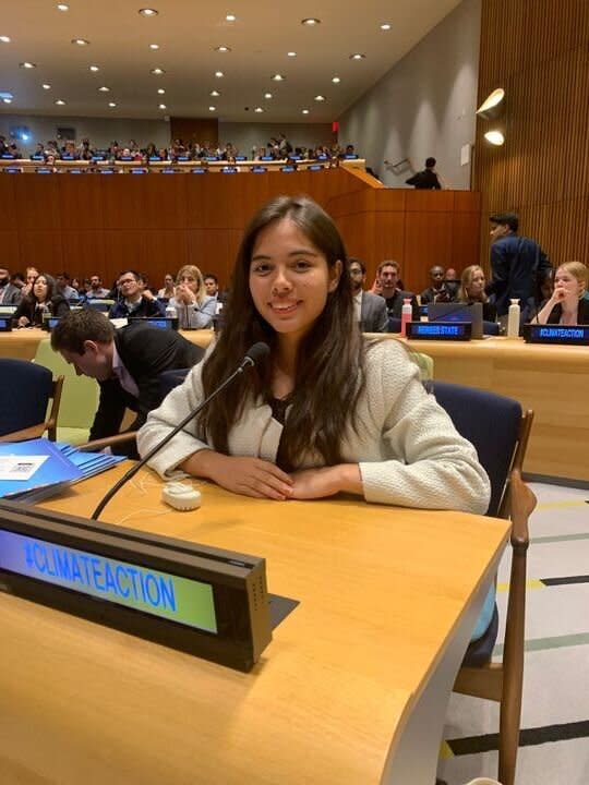 Xiye Bastida at the U.N. Youth Climate Summit. (Photo: Courtesy Xiye Bastida)