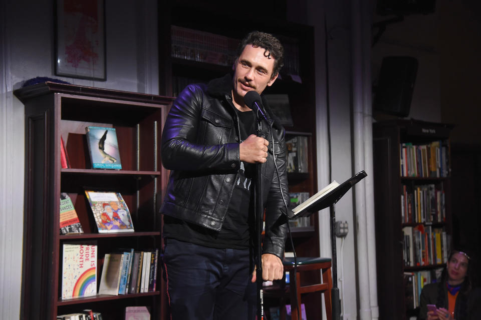 NEW YORK, NEW YORK - JUNE 23:  Actor James Franco does a reading onstage during 'An Evening with the Cast of HBO's The Deuce' to benefit Housing Works at Housing Works Bookstore Cafe on June 23, 2019 in New York City. (Photo by Gary Gershoff/Getty Images for Housing Works)
