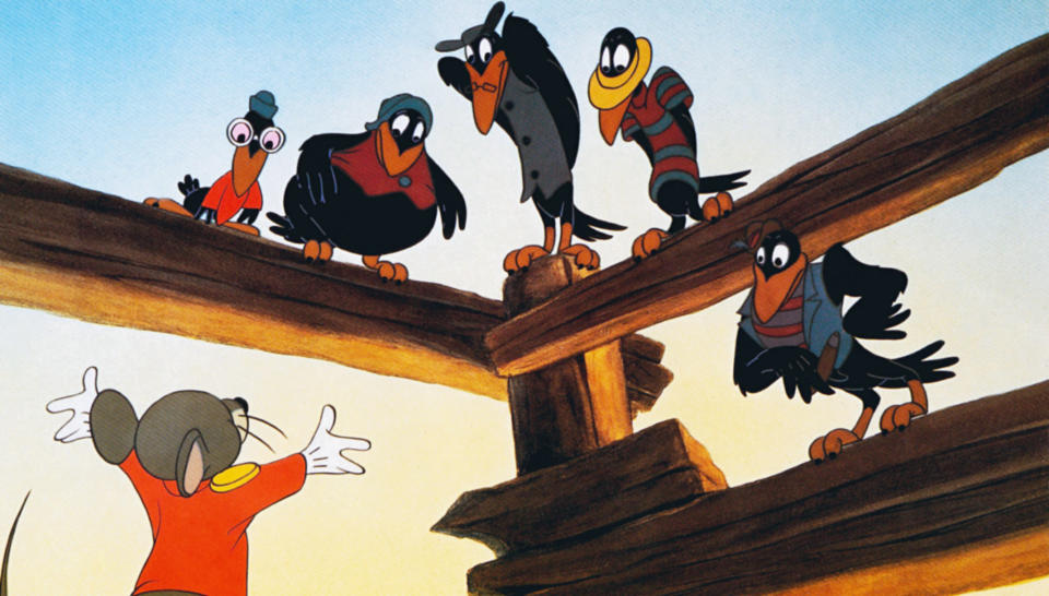 The crow scene is the most notorious part of the animated <em>Dumbo</em>. (Photo: Everett Collection)