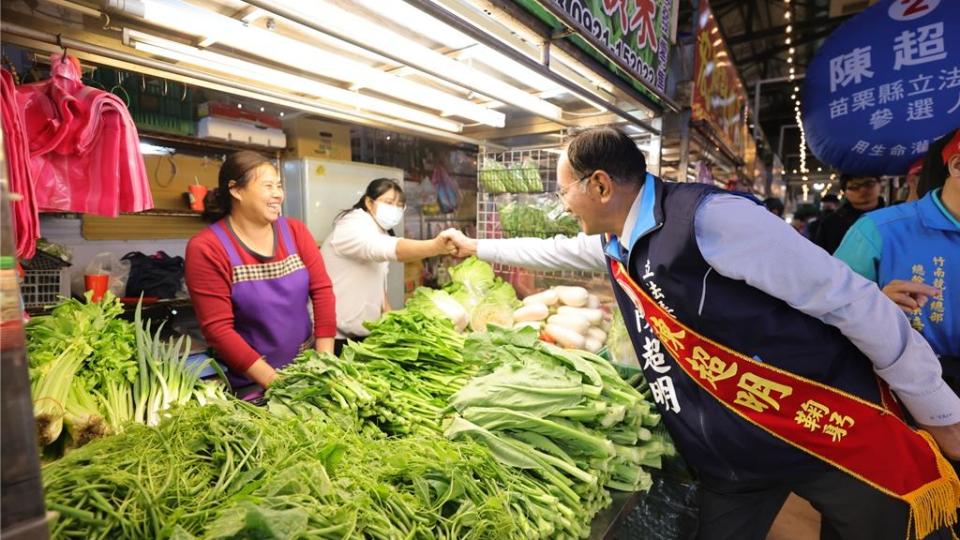 現場凍蒜聲、加油聲不斷讓陳超明非常感動。（陳超明競選總部提供／李京昇苗栗傳真）