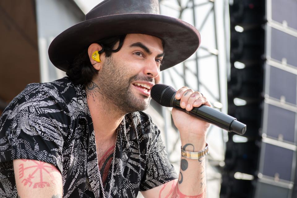 Niko Moon, the singer of 'Good Time,' performs at the Blame My Roots Festival.