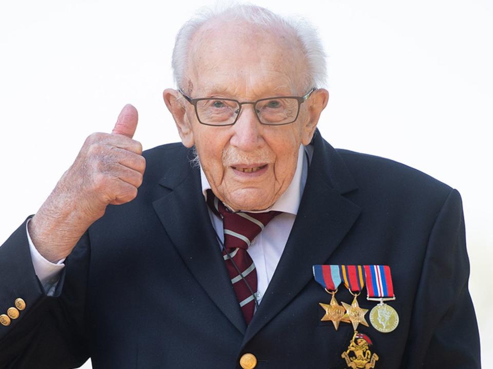 Captain Tom gained international fame when he did a fundraising walk at his home in the village of Marston Moretain (Joe Giddens/PA Wire)