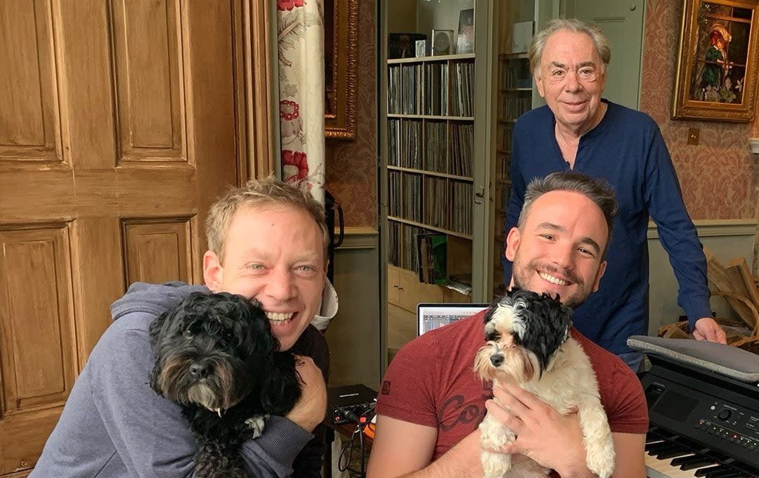 Andrew Lloyd Webber says his son (left) is 'bravely fighting' cancer with 'his indomitable humour' - Facebook