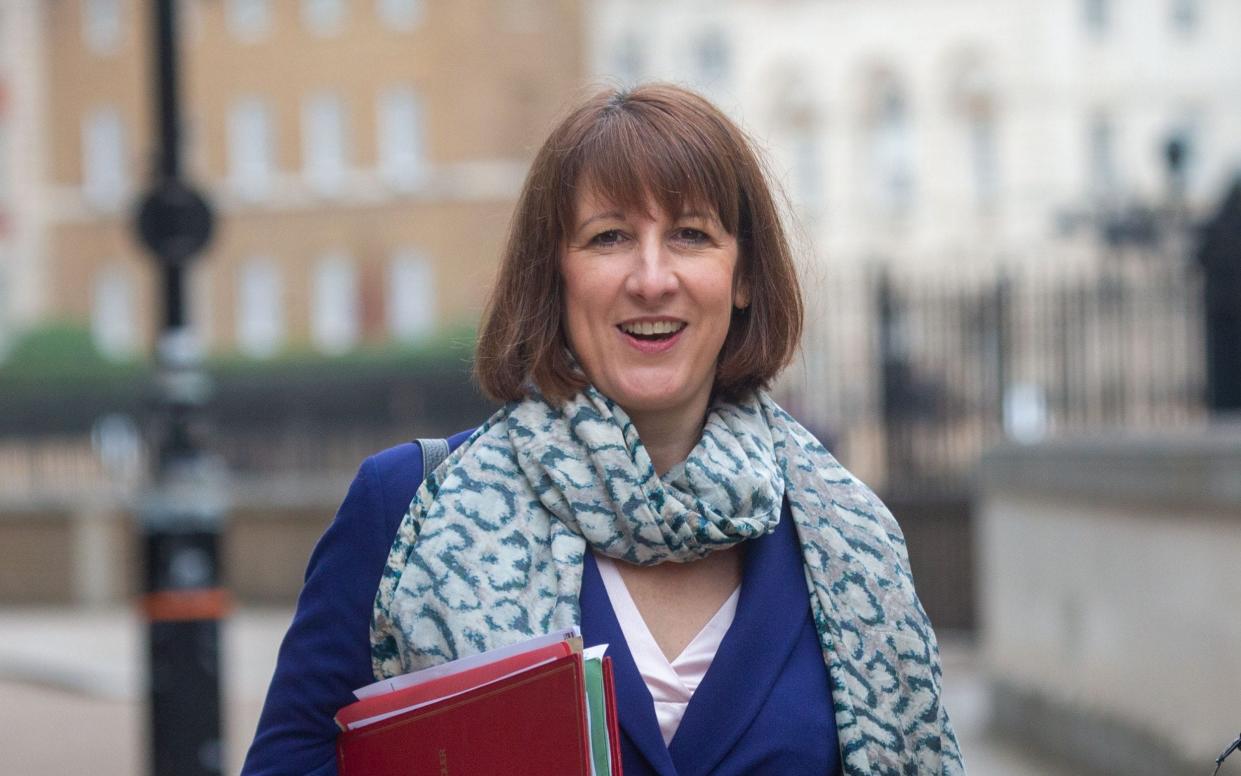 Rachel Reeves is seen in Westminster as inflation figures remain above expected in the UK