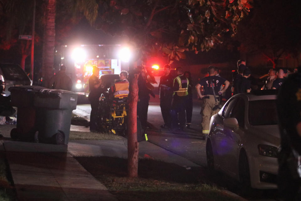 Four men were killed and six others wounded in the attack, which is believed to have been targeted. (Photo: Fresno Bee via Getty Images)