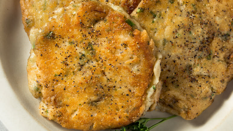 mashed potato cakes dish